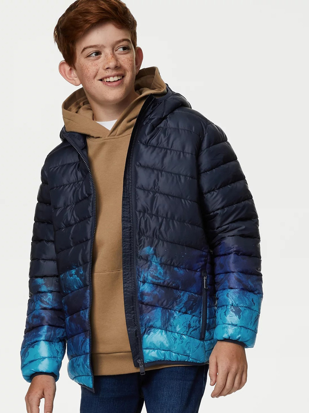 

Marks & Spencer Boys Lightweight Hooded Parka Jacket, Navy blue
