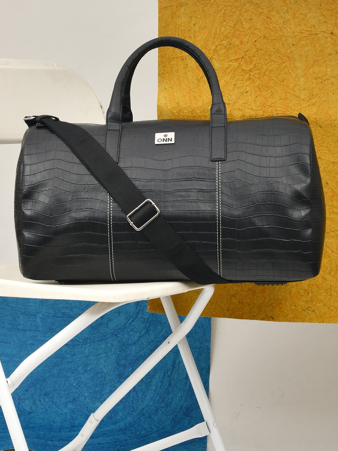 

ONN Textured Duffel Bag, Black
