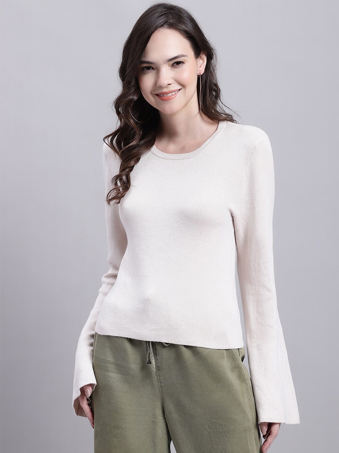 

NoBarr Extended Sleeves Regular Top, Beige