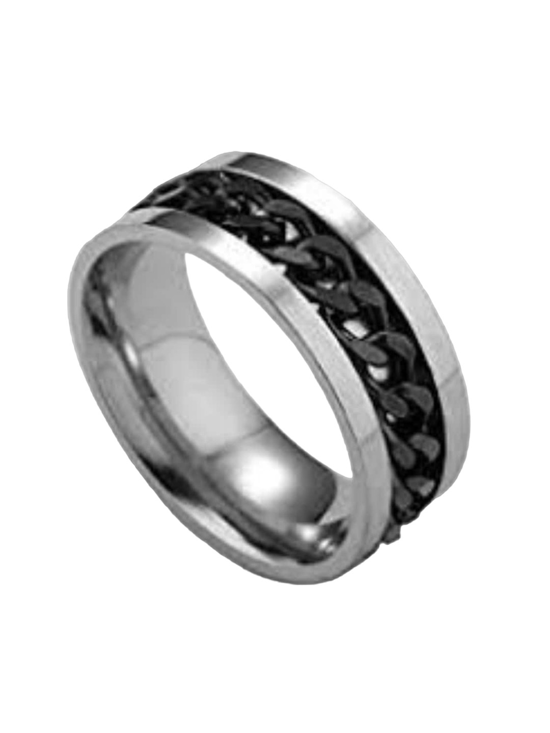 

SALTY Men Stainless Steel Jared Chain Ring, Silver