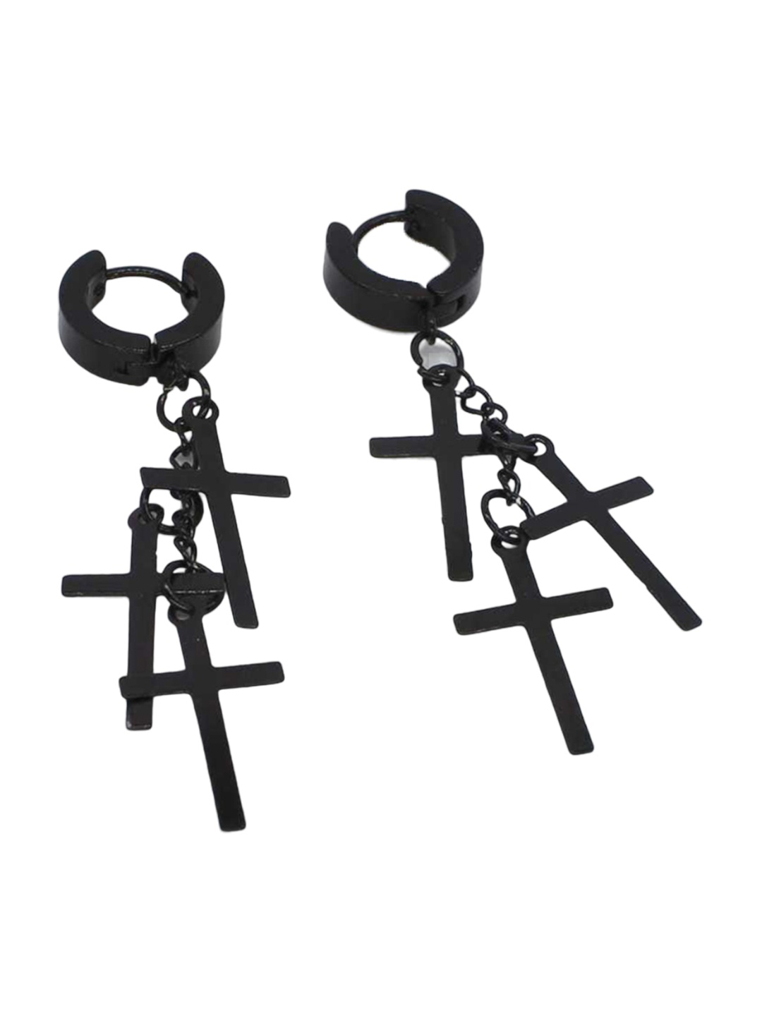

VIEN Unisex Cross Drop Earrings, Black