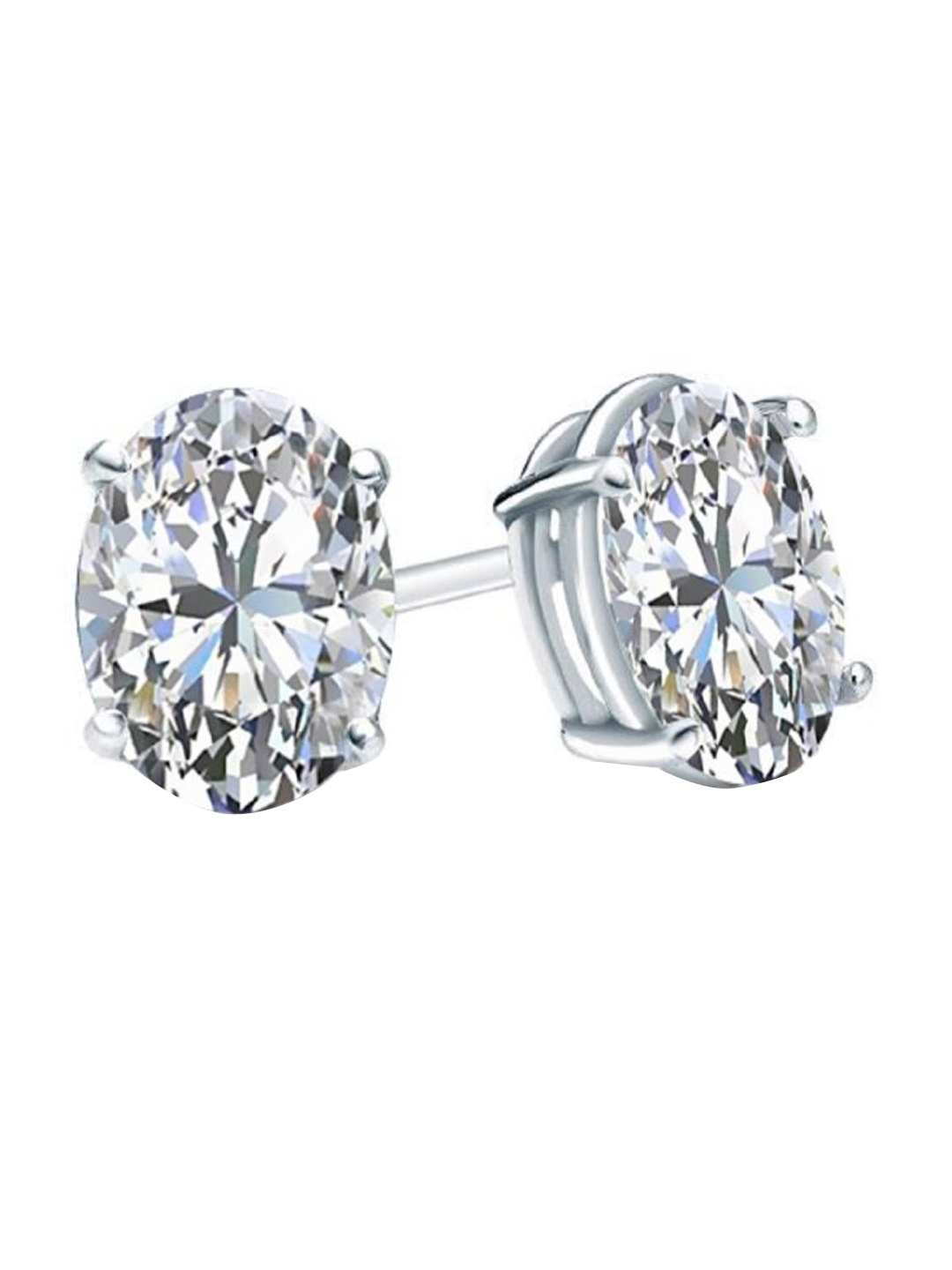

I Jewels Silver-Plated Artificial Stones Studded Contemporary Studs Earrings