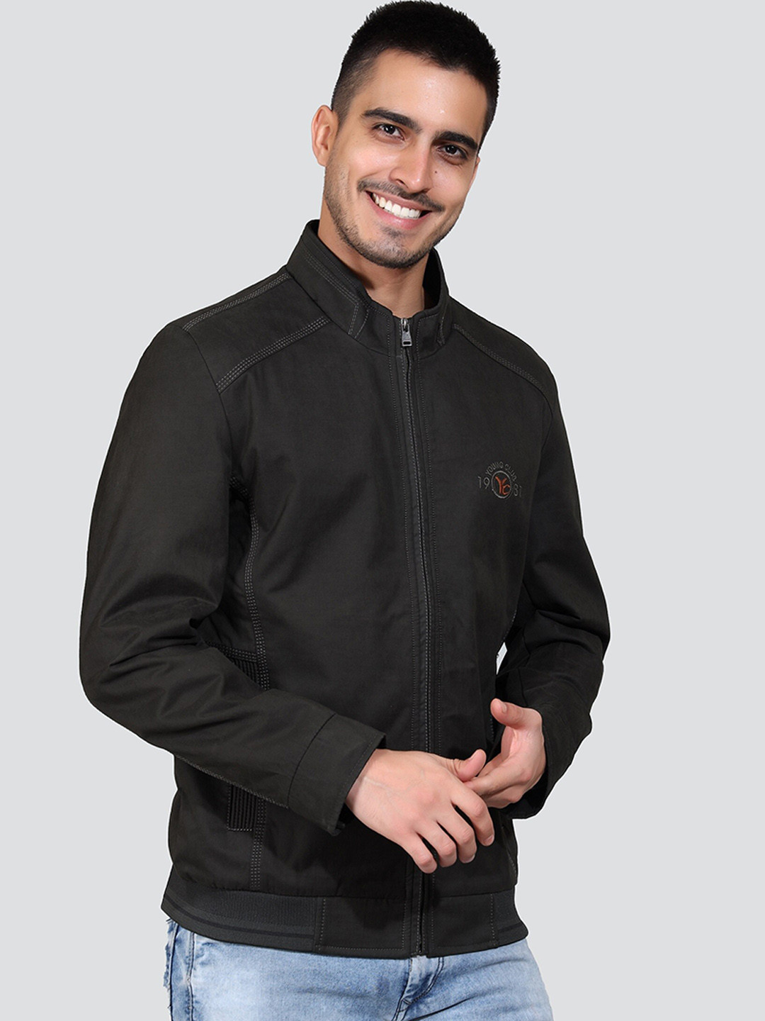 

YOUNG CLUB CLASSIC Lightweight Cotton Sporty Jacket, Black