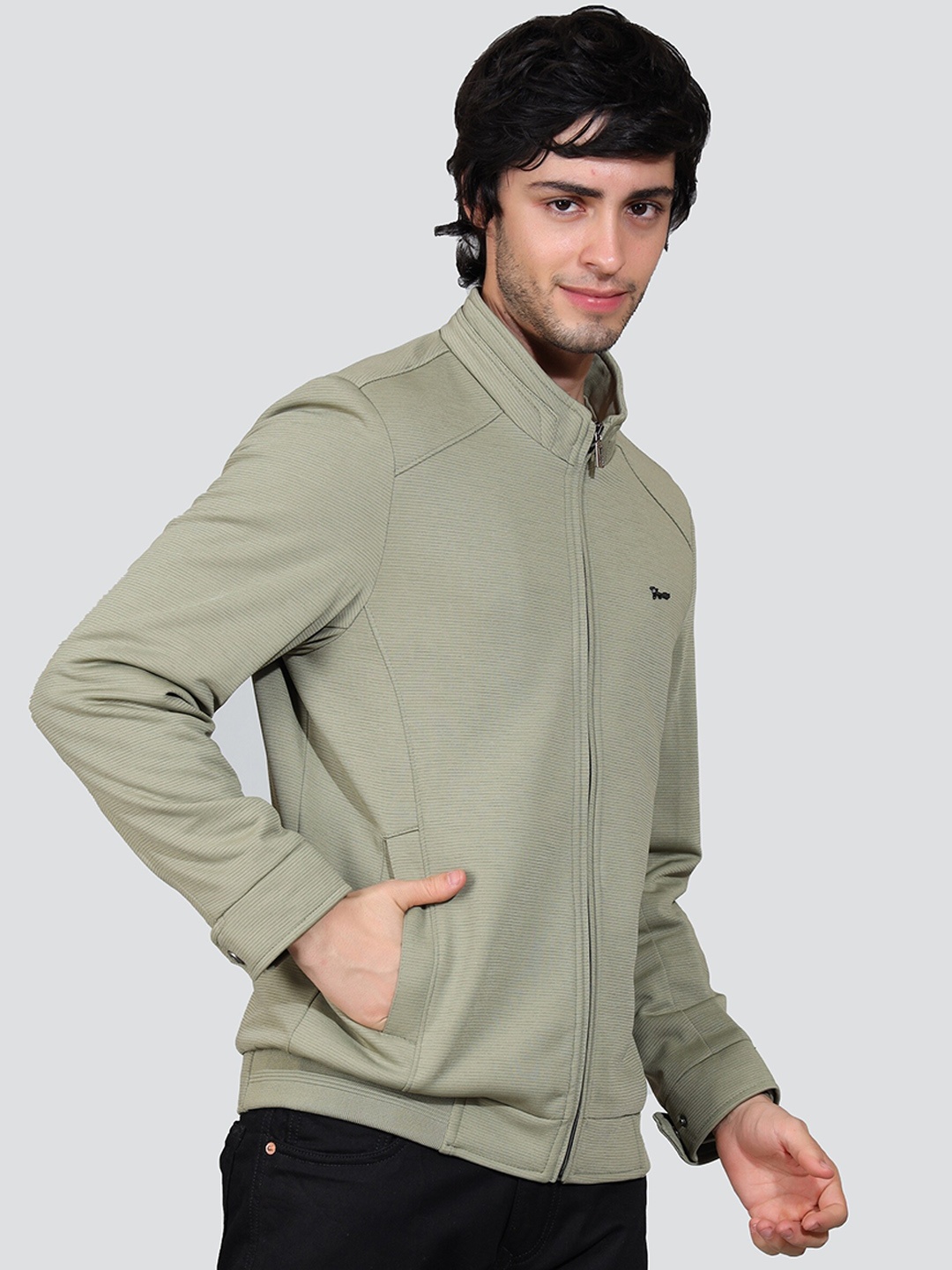 

YOUNG CLUB CLASSIC Stand Collar Lightweight Sporty Jacket, Green