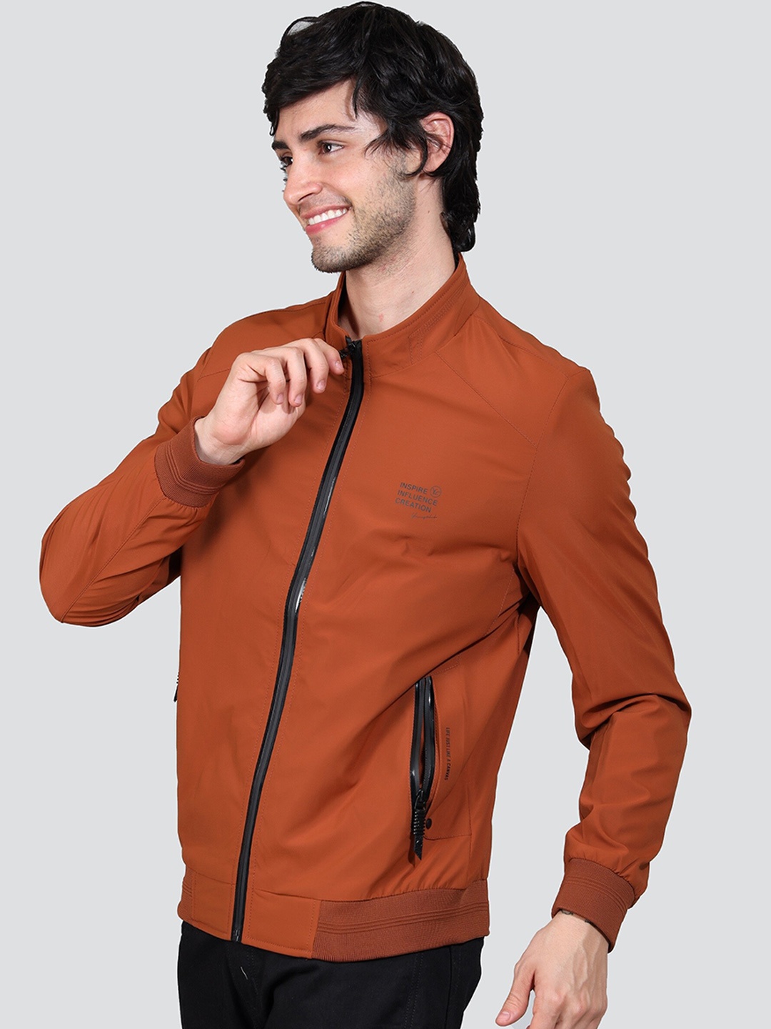 

YOUNG CLUB CLASSIC Stand Collar Lightweight Sporty Jacket, Orange