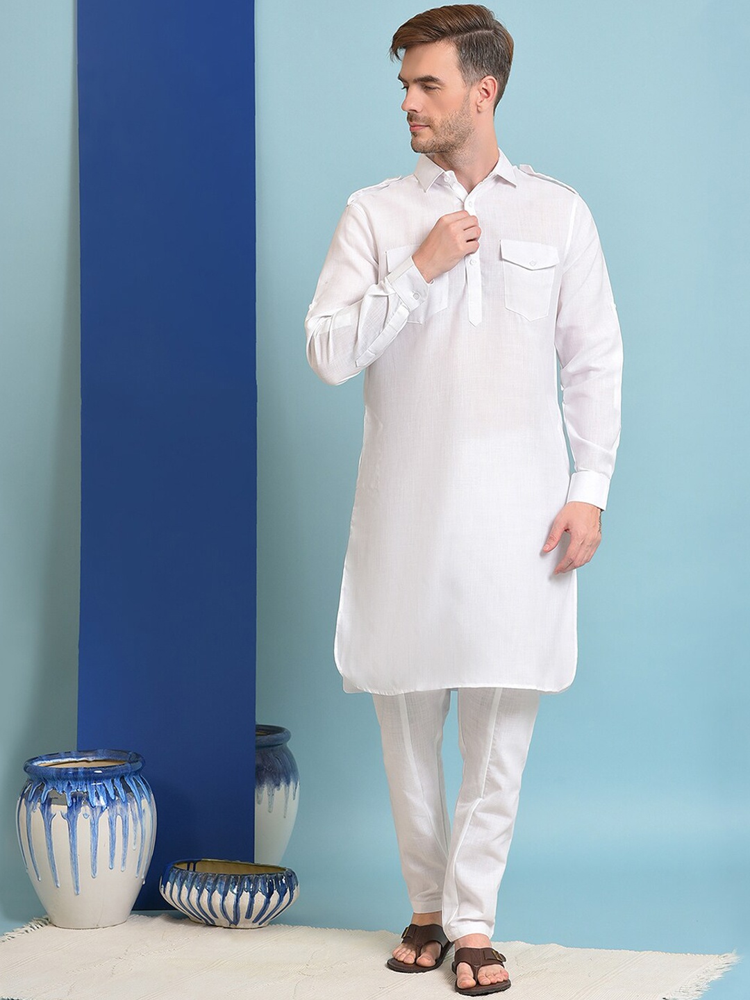 

Vgyaan Regular Kurta With Patiala, White