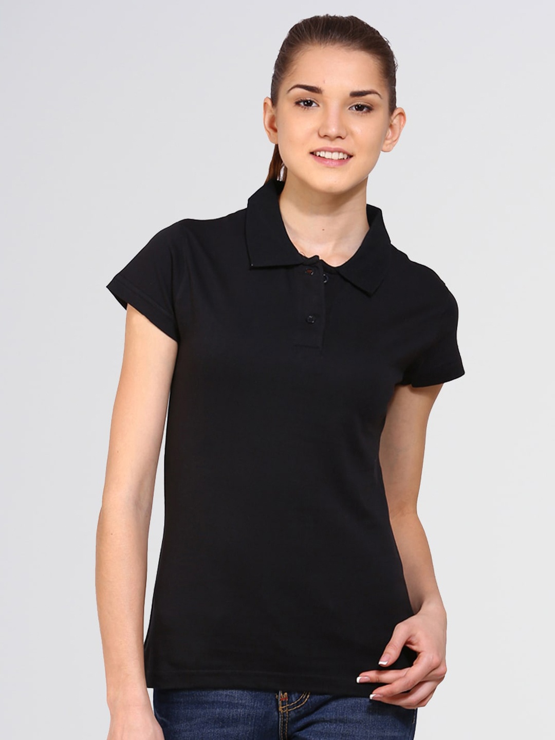 

appulse Polo Collar Slim Fit Cotton T-shirt, Black