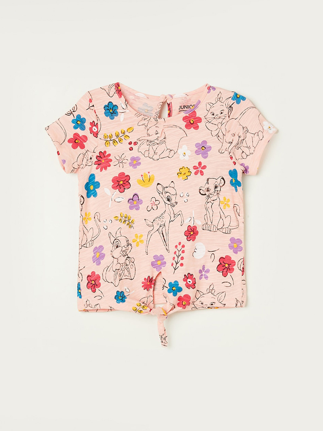 

Juniors by Lifestyle Infants Girls Conversational Printed Pure Cotton T-shirt, Peach
