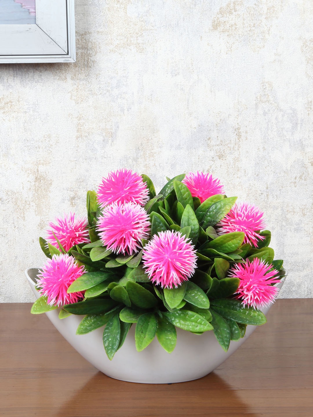 

FOLIYAJ Pink & Green Faux Flower With Pot