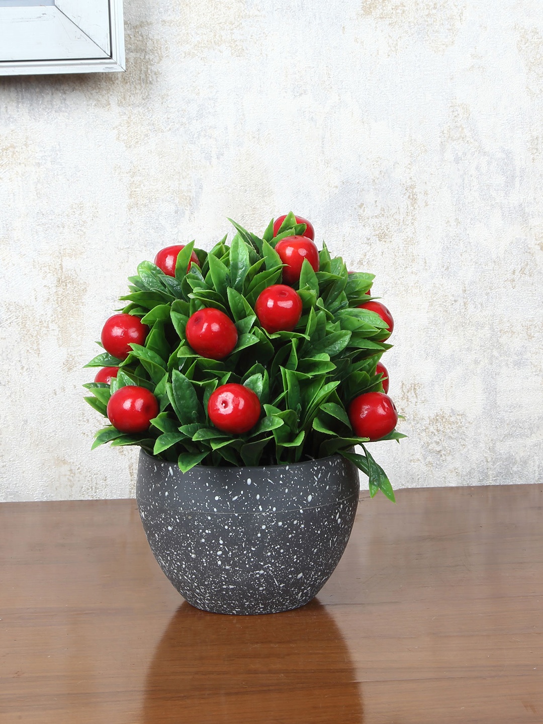 

FOLIYAJ Faux Red Apple Plant With Pot