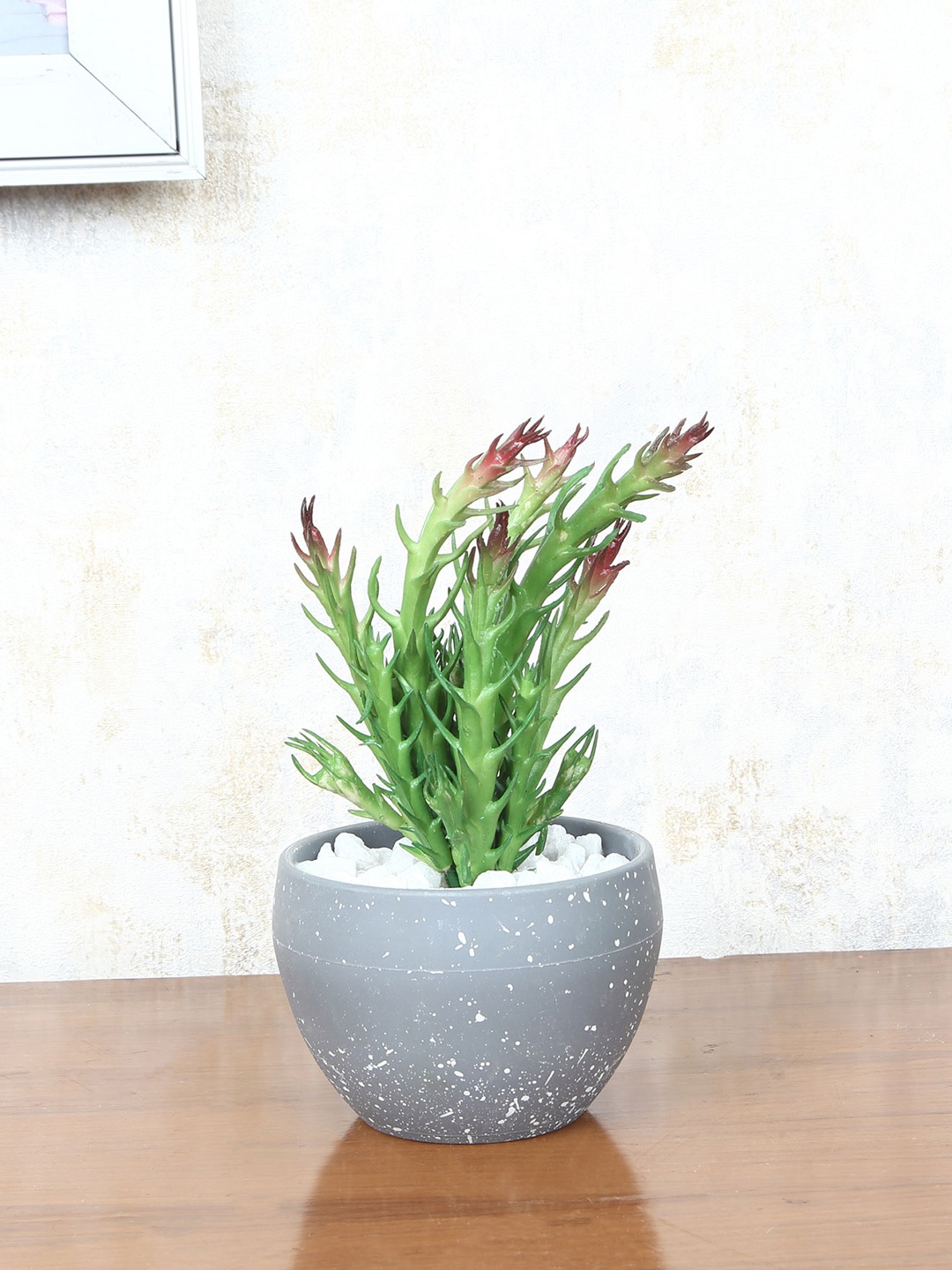 

FOLIYAJ Green Faux Thorny Cactus Plant With Pot