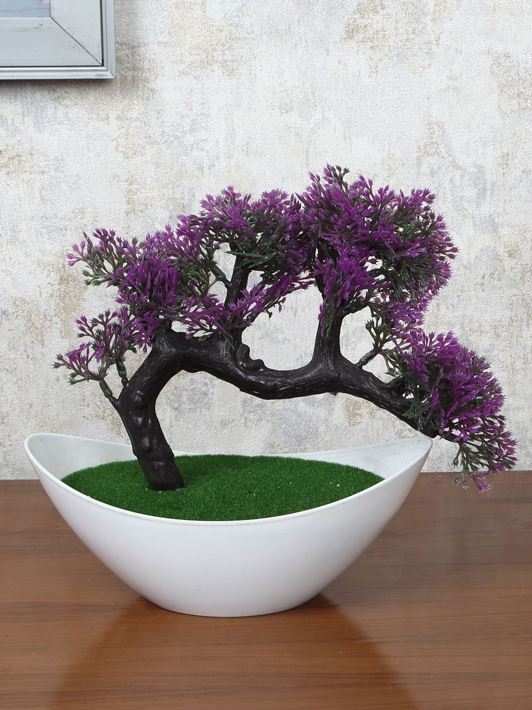 

FOLIYAJ Purple Faux Bonsai Plant With Pot