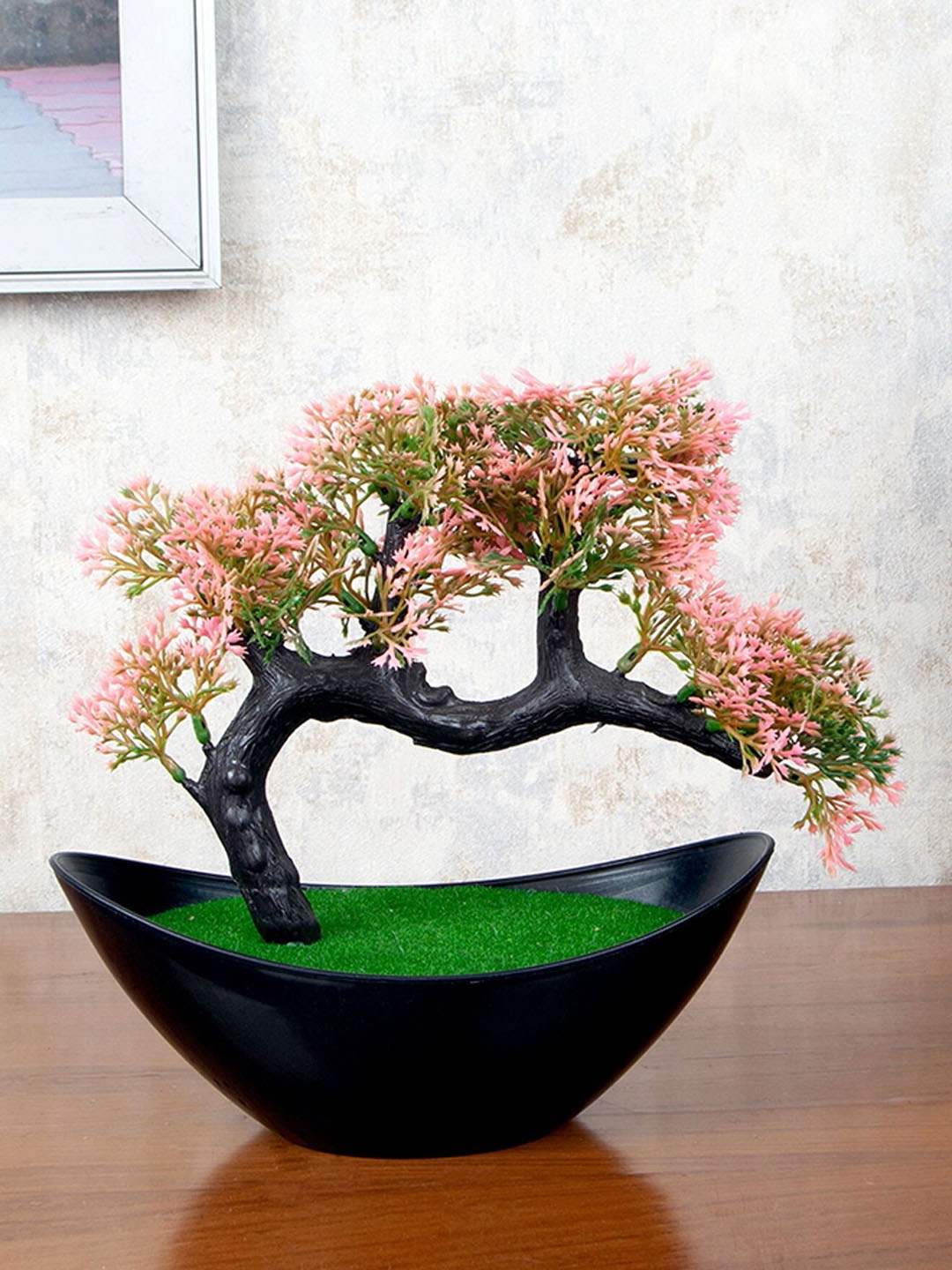 

FOLIYAJ Pink Faux Bonsai Plant With Pot
