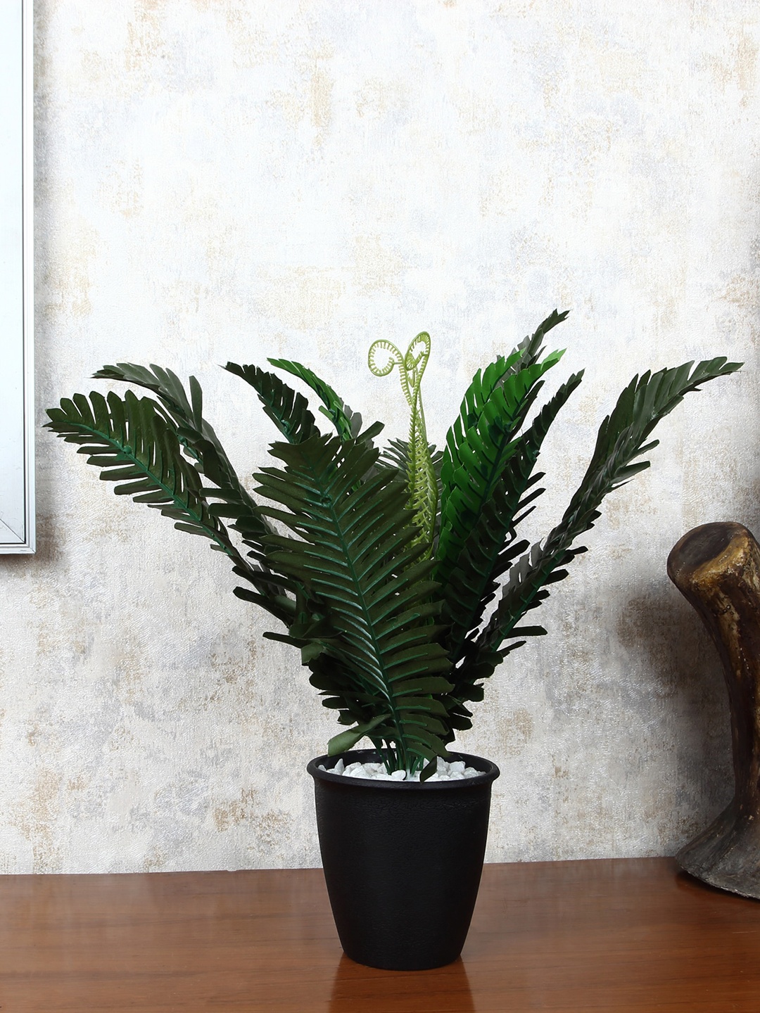 FOLIYAJ Green Faux Fern Plant With Pot