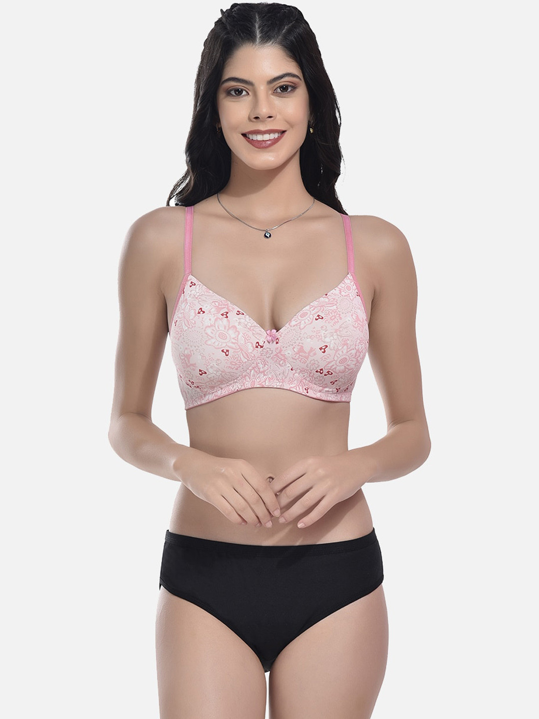 

StyFun Self-Design Lightly Padded Lingerie Set, Pink