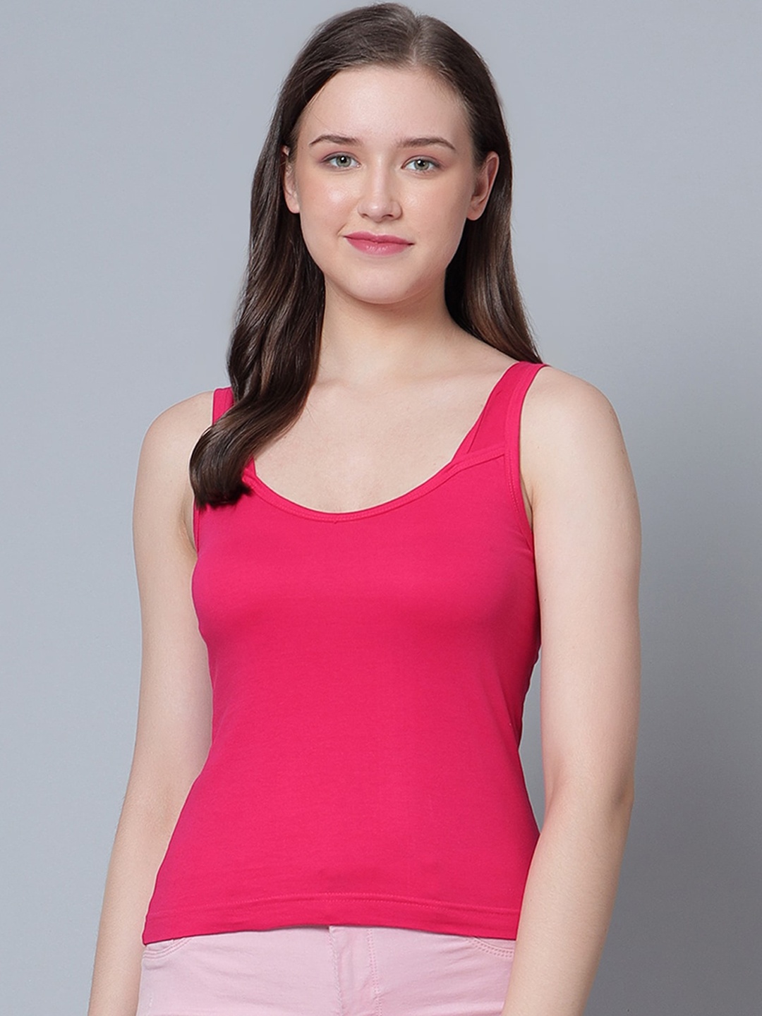 

Aimly Cotton Spaghetti Camisole, Pink