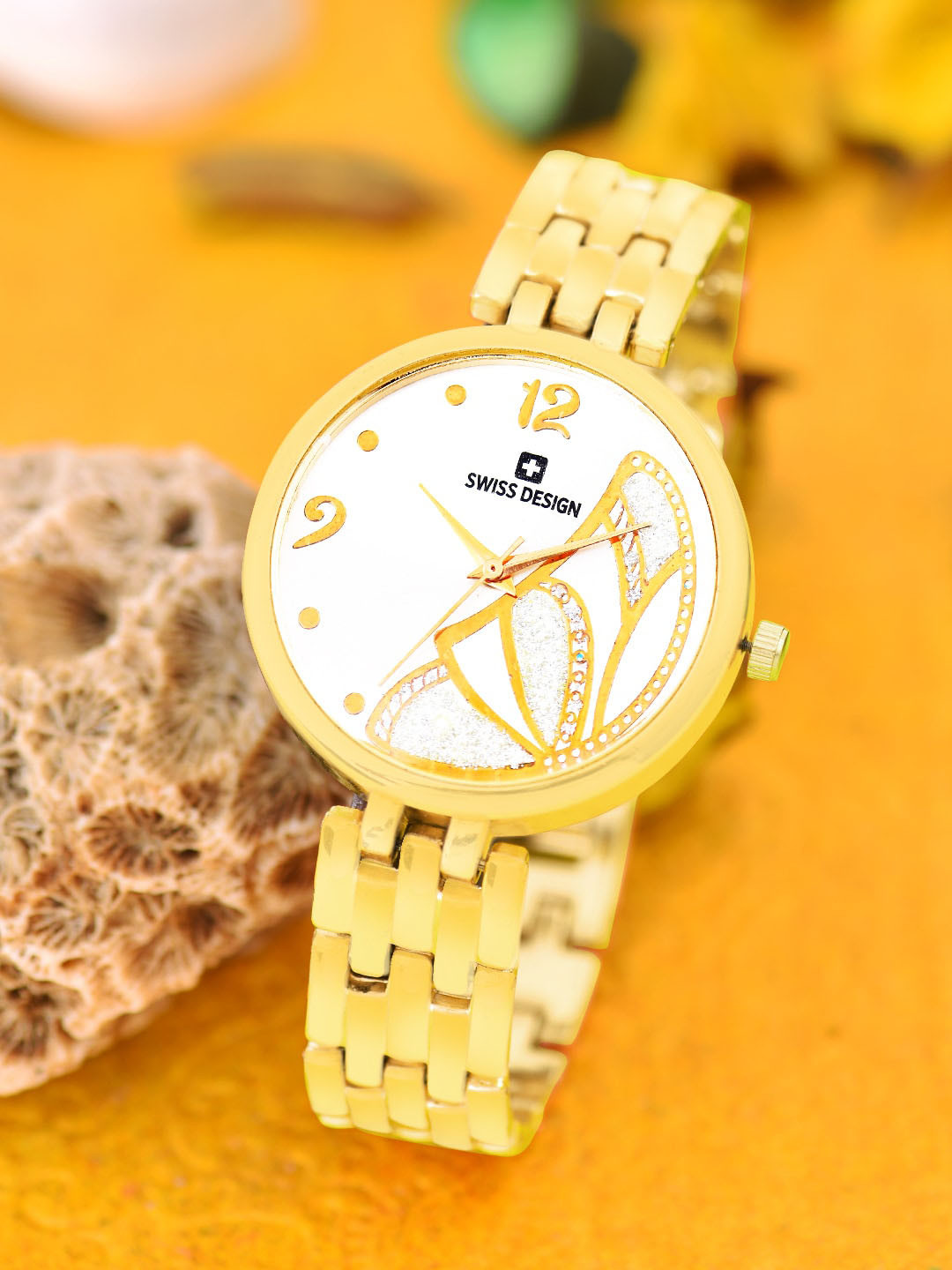 

Swiss Design Women Dial & Bracelet Style Straps Analogue Watch SDWatch23-003-GD, Gold