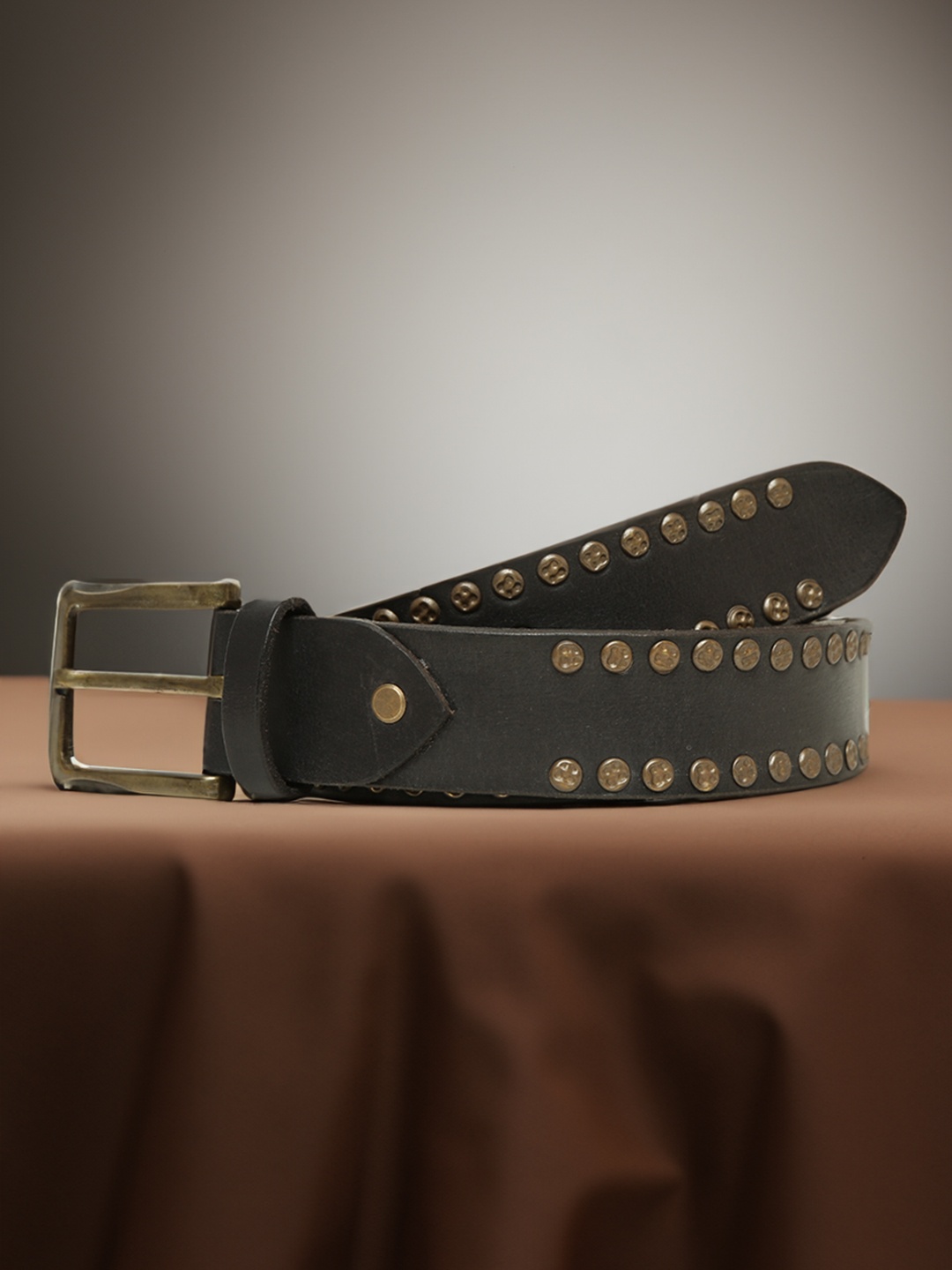 

ART N VINTAGE Men Textured Leather Belt, Black