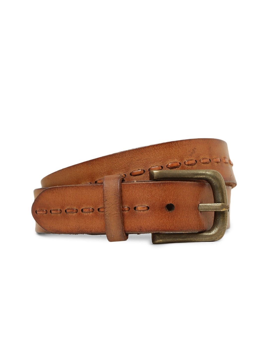 

ART N VINTAGE Men Leather Belt, Tan