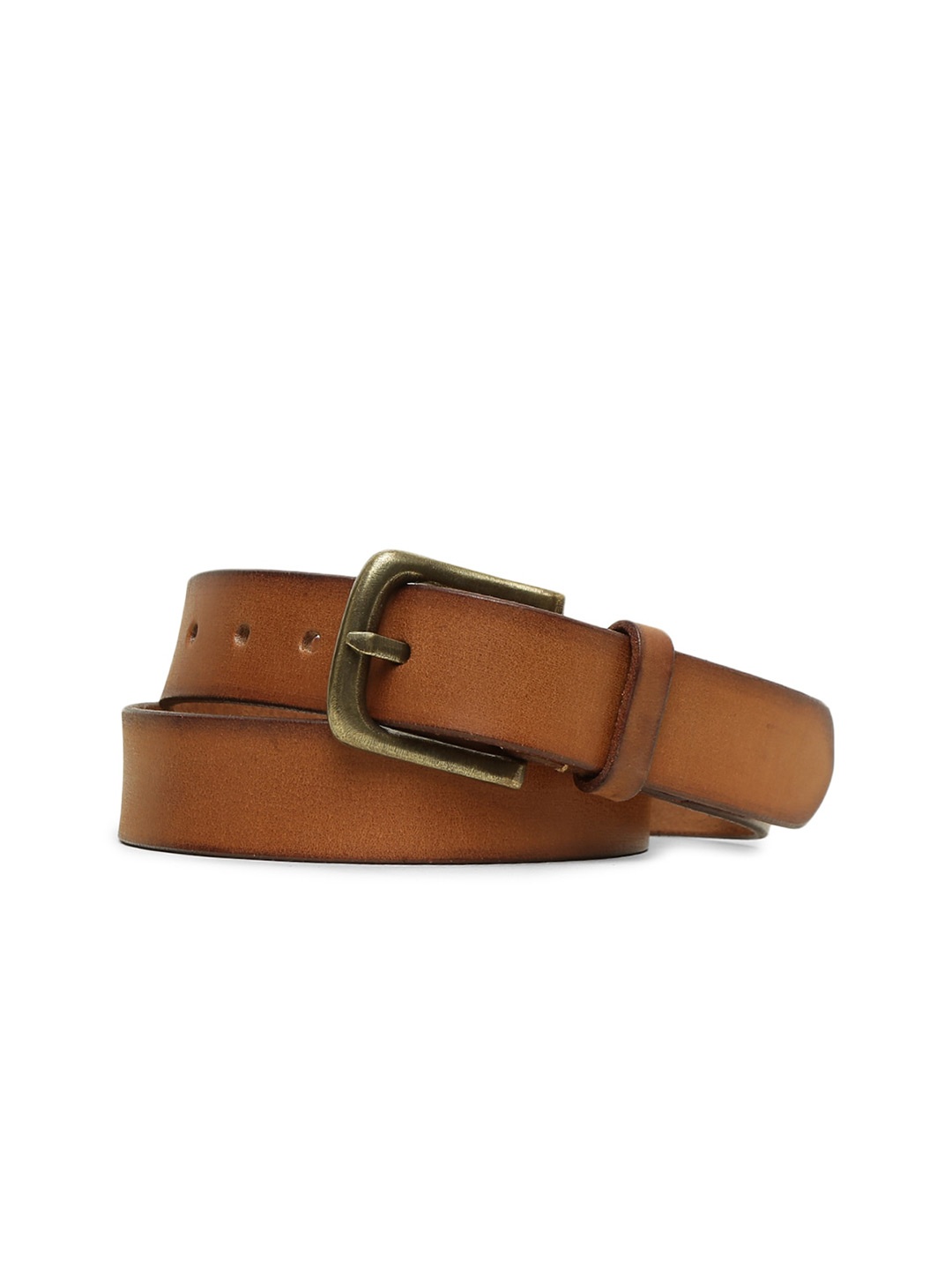 

ART N VINTAGE Men Tang Closure Leather Belt, Tan