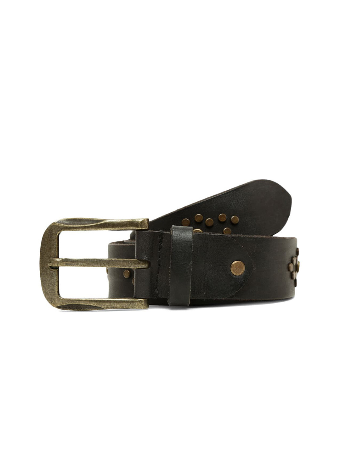 

ART N VINTAGE Men Embellished Leather Belt, Black