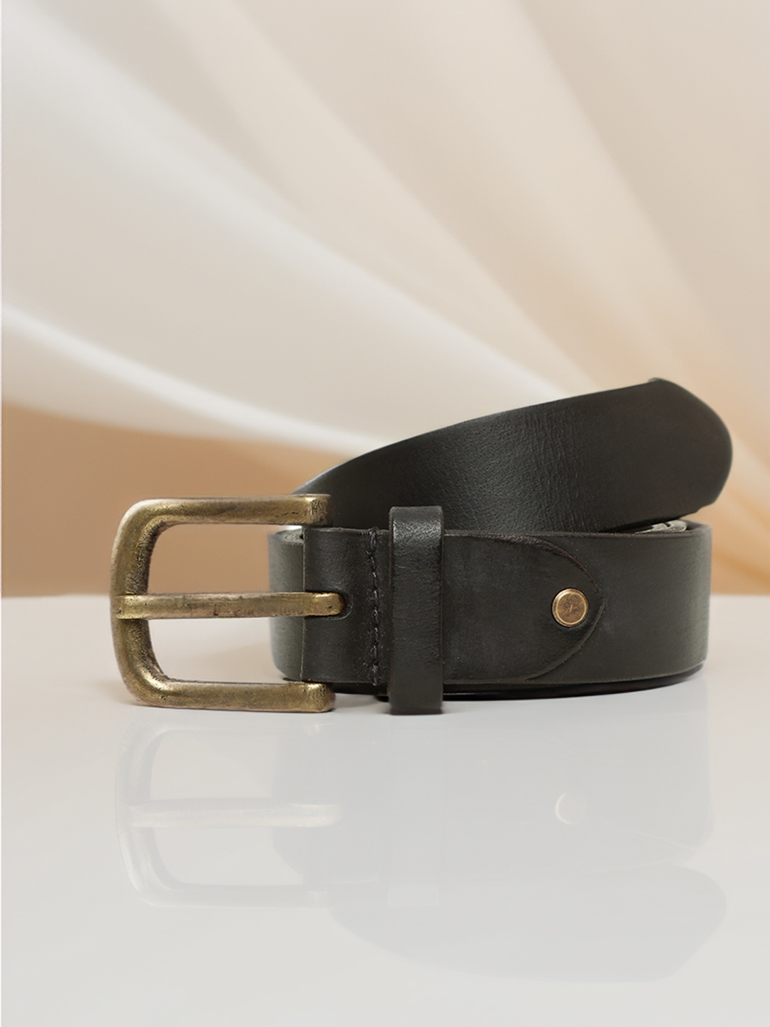 

ART N VINTAGE Men Slim Leather Formal Belt, Black