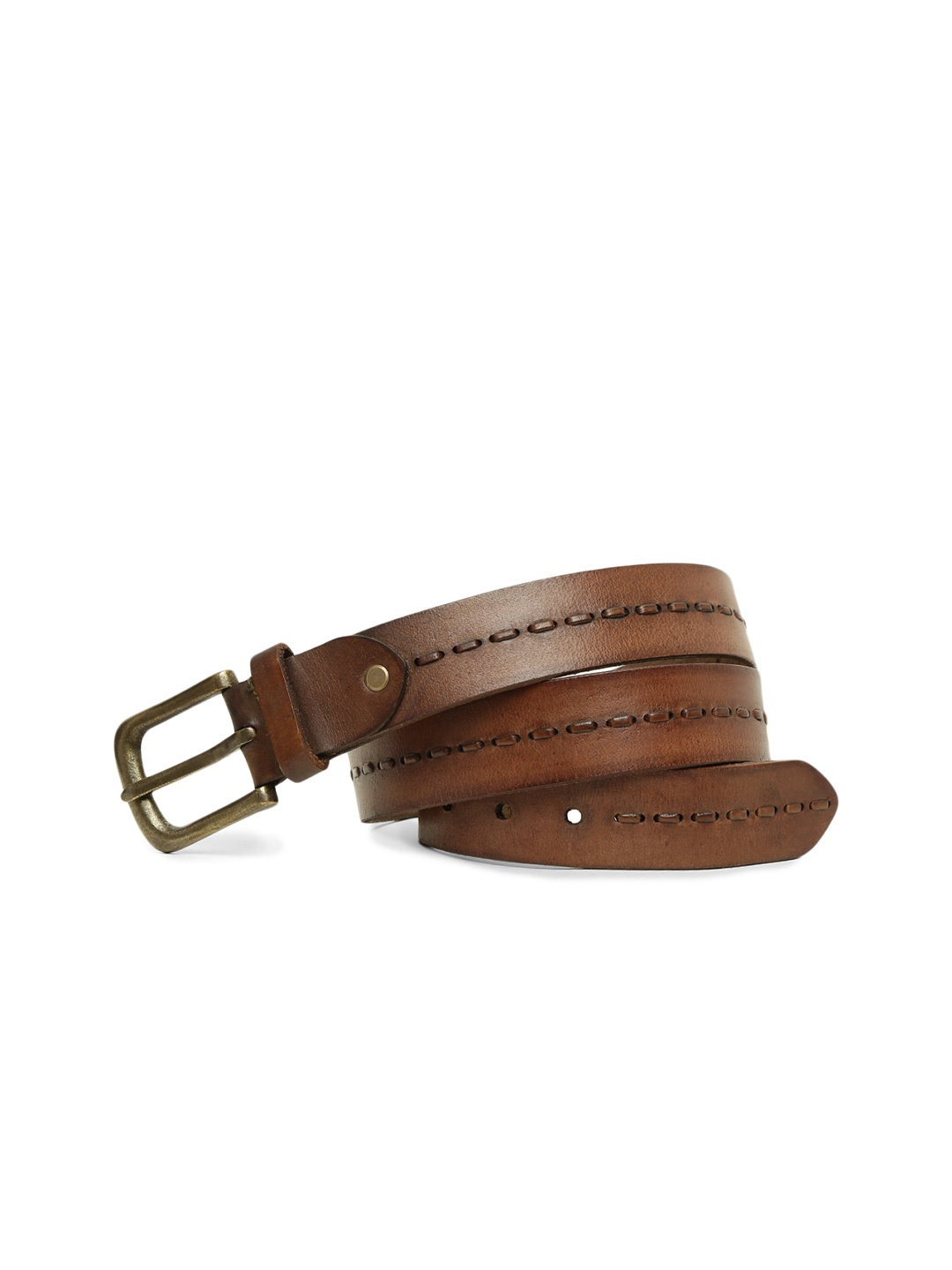 

ART N VINTAGE Men Tang Closure Leather Belt, Brown