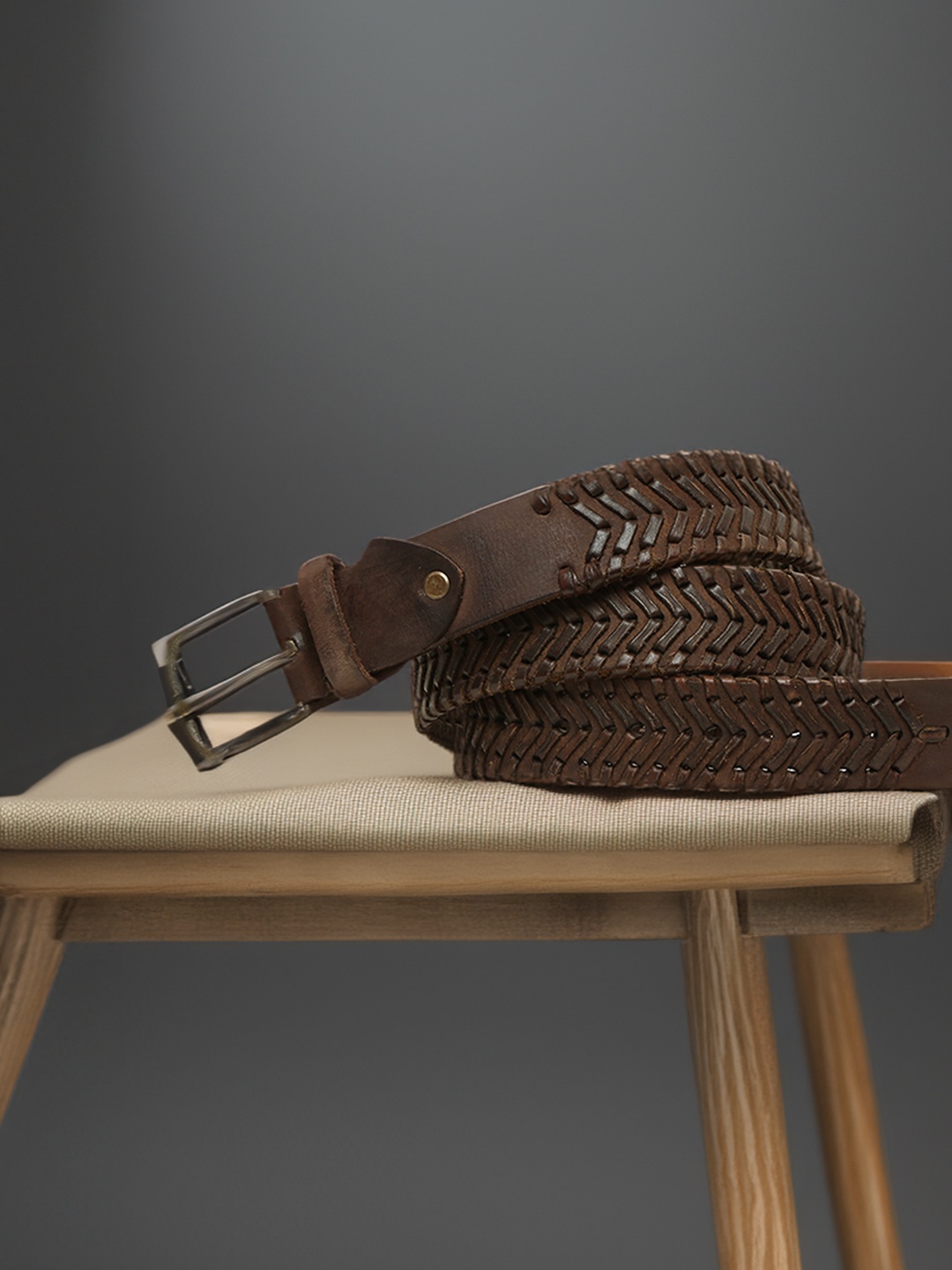

ART N VINTAGE Men Tang Closure Leather Belt, Brown