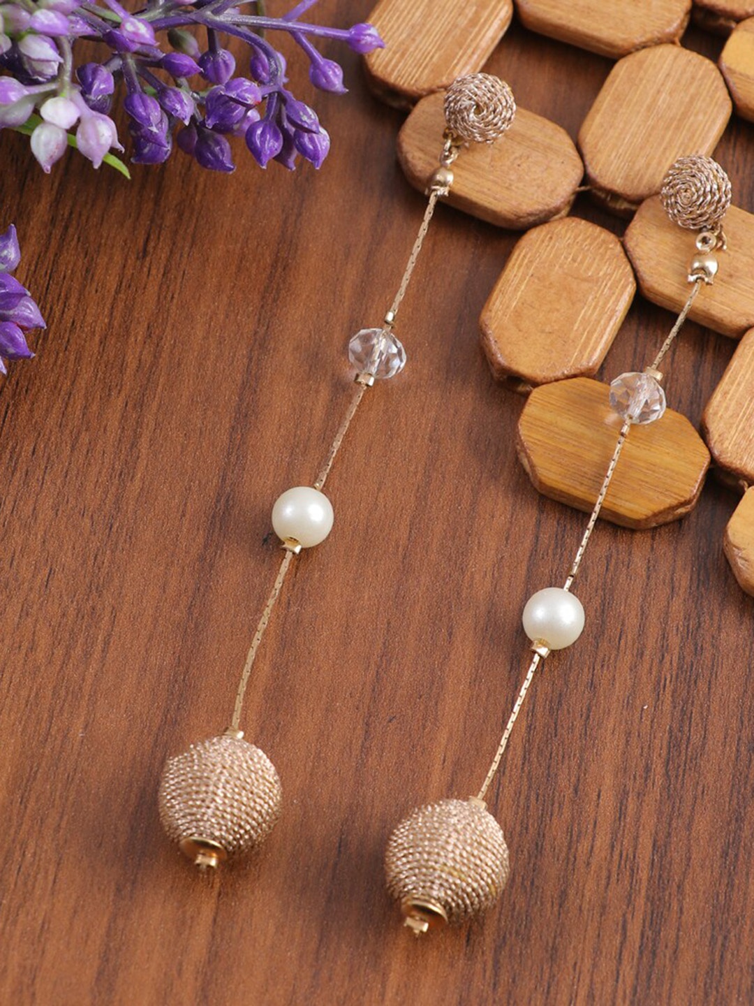 

UNIVERSITY TRENDZ Drop Earrings Spherical Drop Earrings, Gold