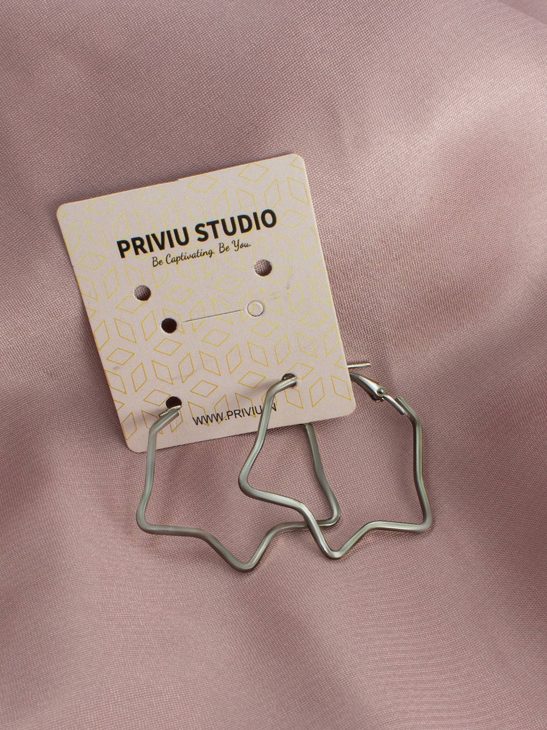 

PRIVIU Silver-Plated Hoop Earrings, Black