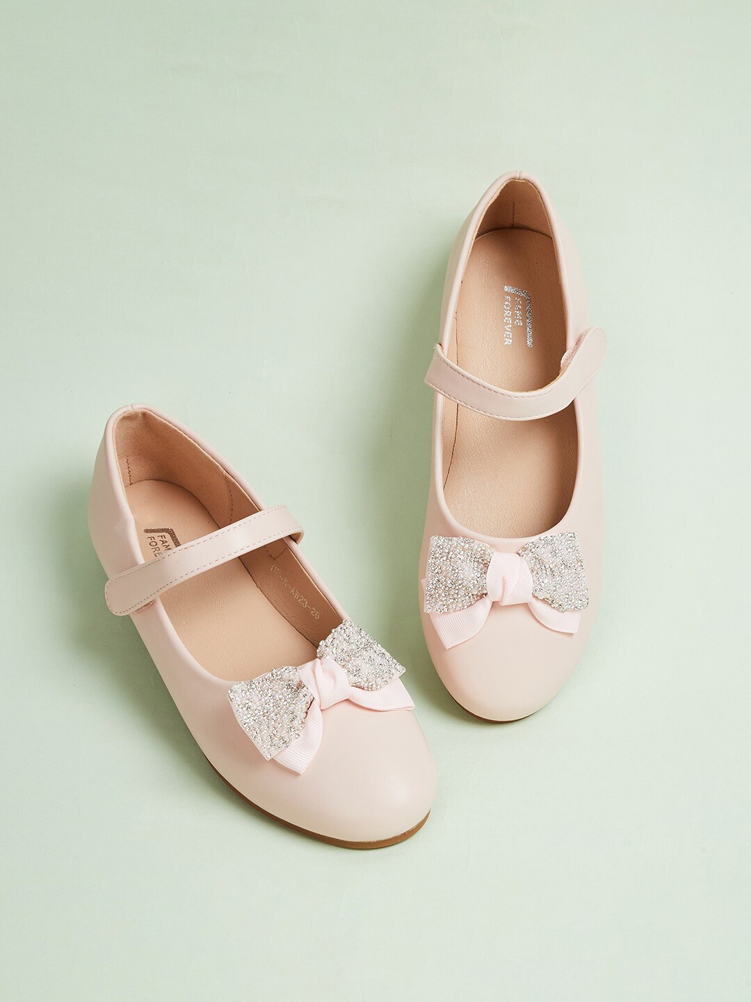 

Fame Forever by Lifestyle Girls Bow Embellished Ballerinas, Pink