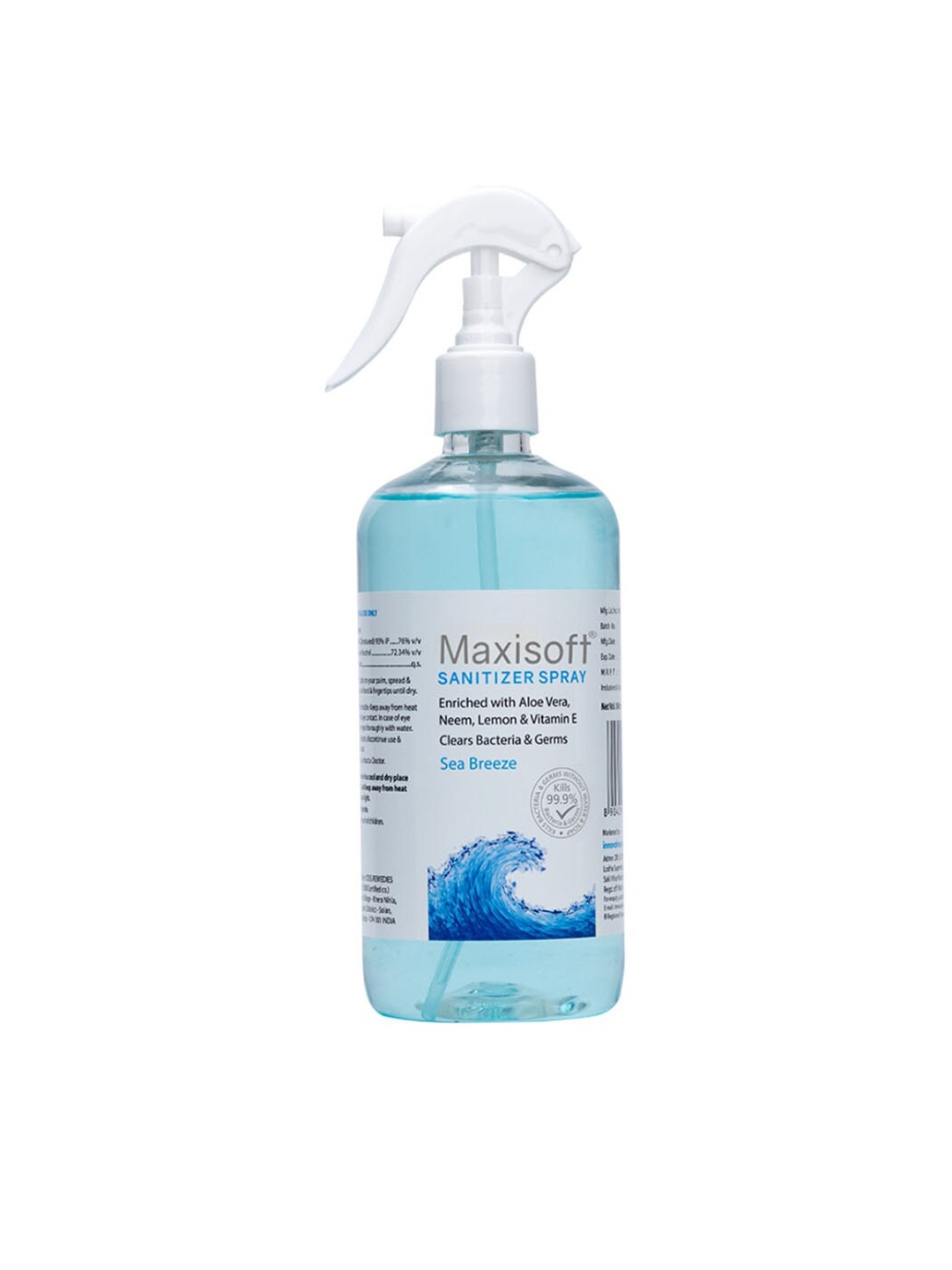 

Maxisoft Sea Breeze Hand Sanitizer Spray To Clear Bacteria & Germs - 500ml Each, Blue