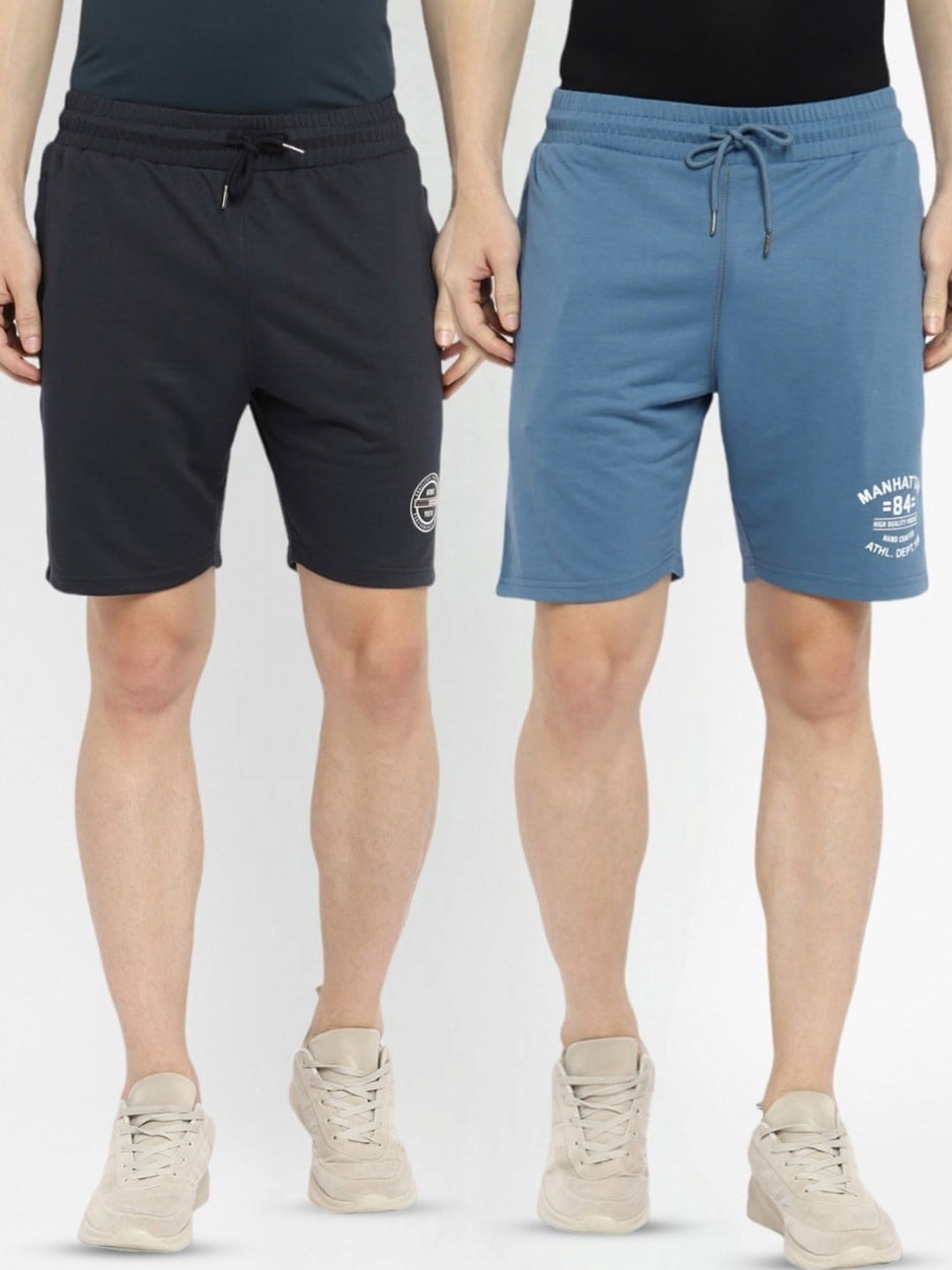 

Metronaut Men Pack Of 2 Regular Fit Mid-Rise Shorts, Black