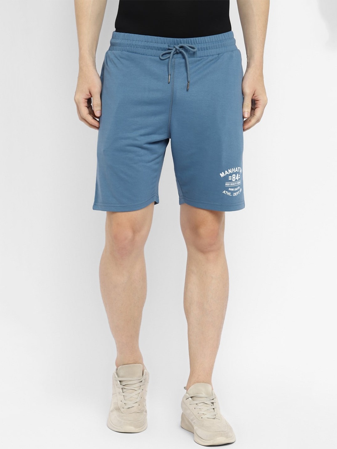 

Metronaut Men Typography Printed Mid-Rise Shorts, Blue