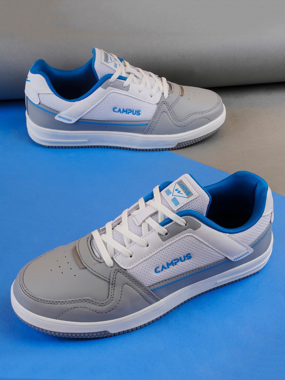 Campus Men Colourblocked Lace-Up Sneakers, White
