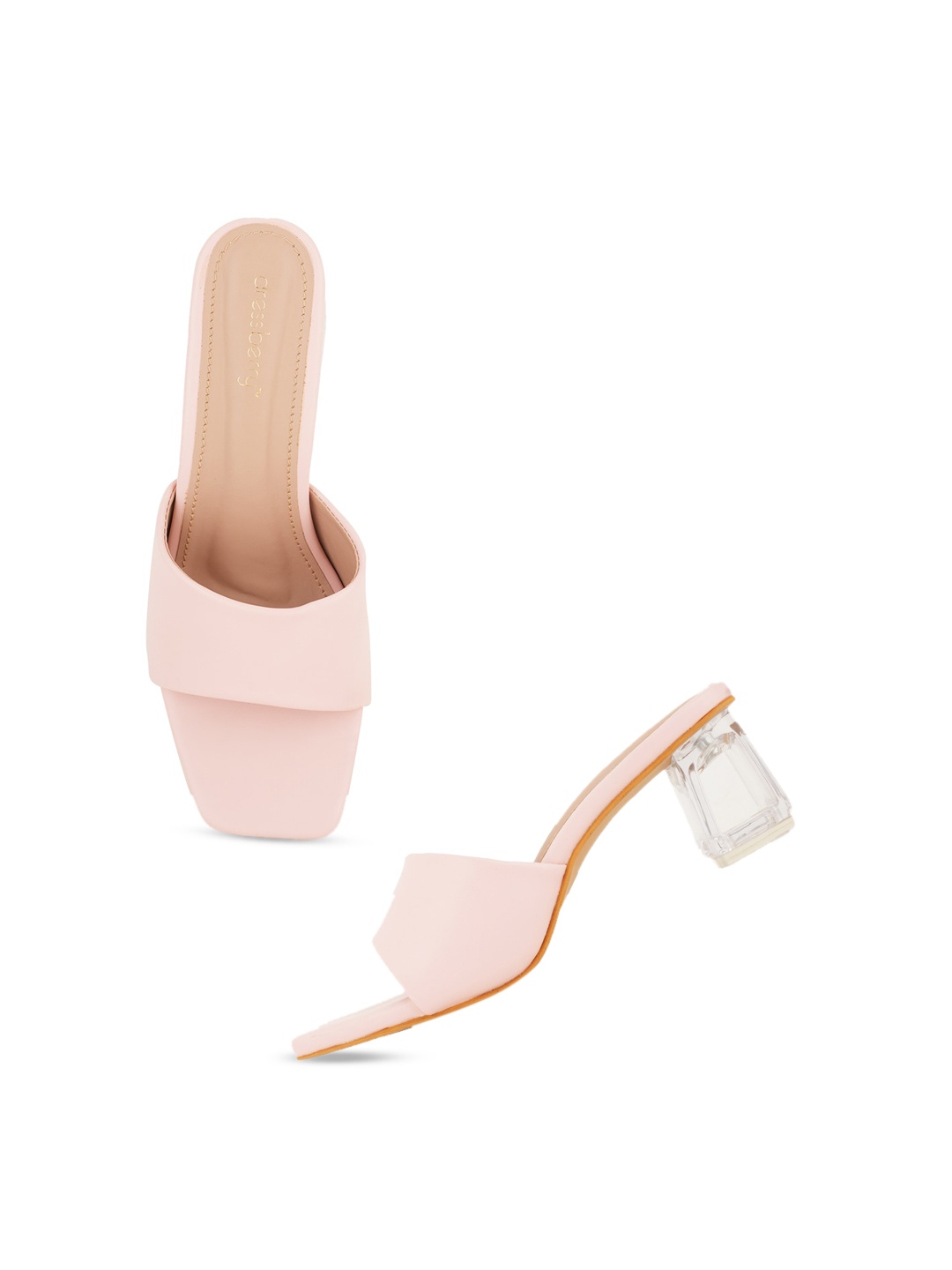 

DressBerry Pink Open Toe Block Heels