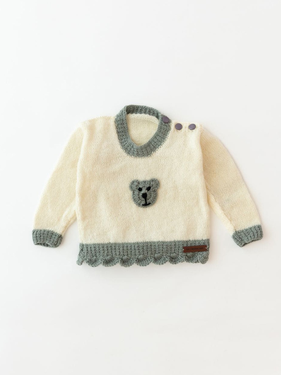 

The Original Knit Kids Self Design Pullover Sweater, Cream