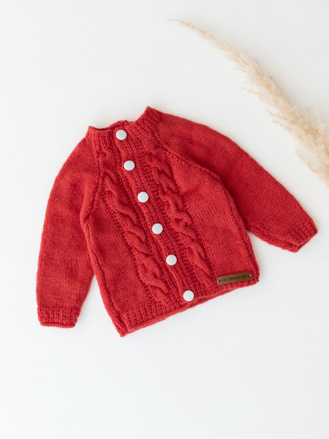 

The Original Knit Infants Cable Knit Acrylic Cardigan Sweater, Red