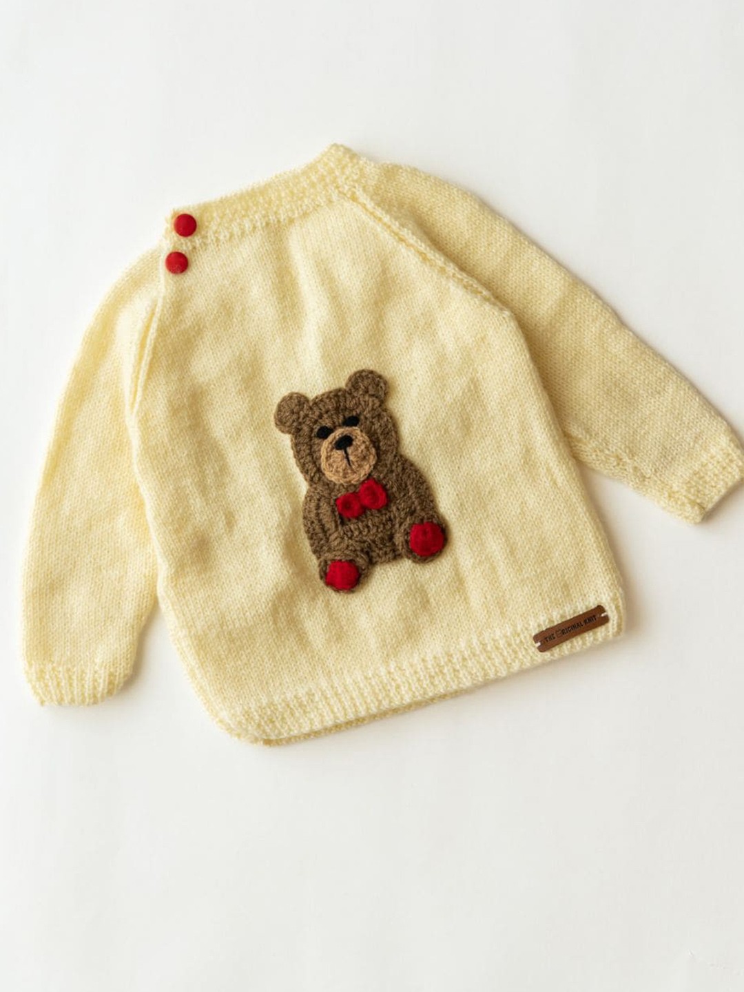 

The Original Knit Infants Self Design Pullover Acrylic Sweater, Cream