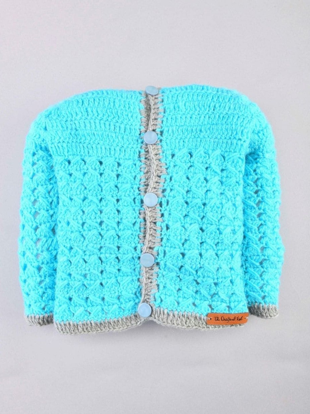 

The Original Knit Infants Self Design Open Knit Cardigan Sweater, Blue