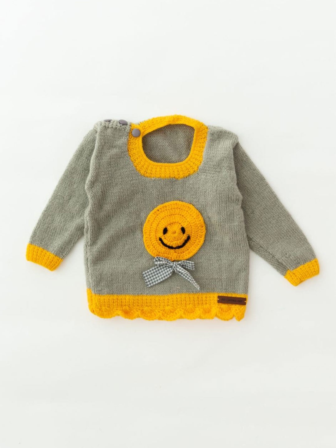 

The Original Knit Infants Self Design Acrylic Pullover Sweater, Grey