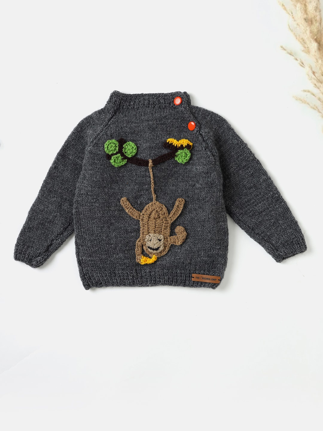 

The Original Knit Kids Self Design Pullover Sweater, Charcoal