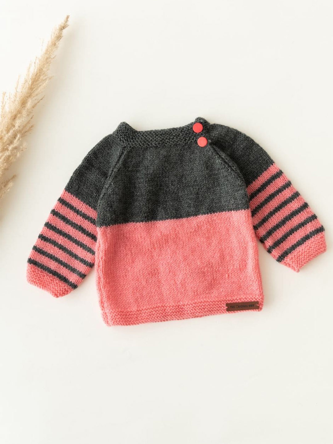 

The Original Knit Kids Colourblocked Pullover Sweater, Charcoal