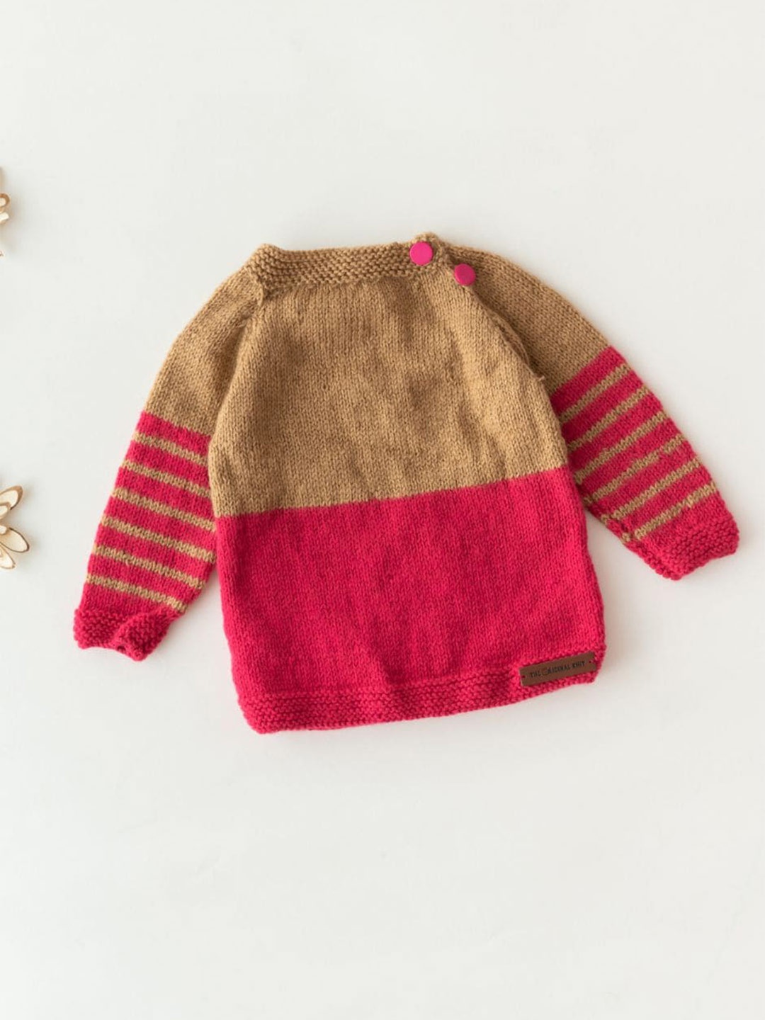 

The Original Knit Kids Colourblocked Pullover Sweater, Beige