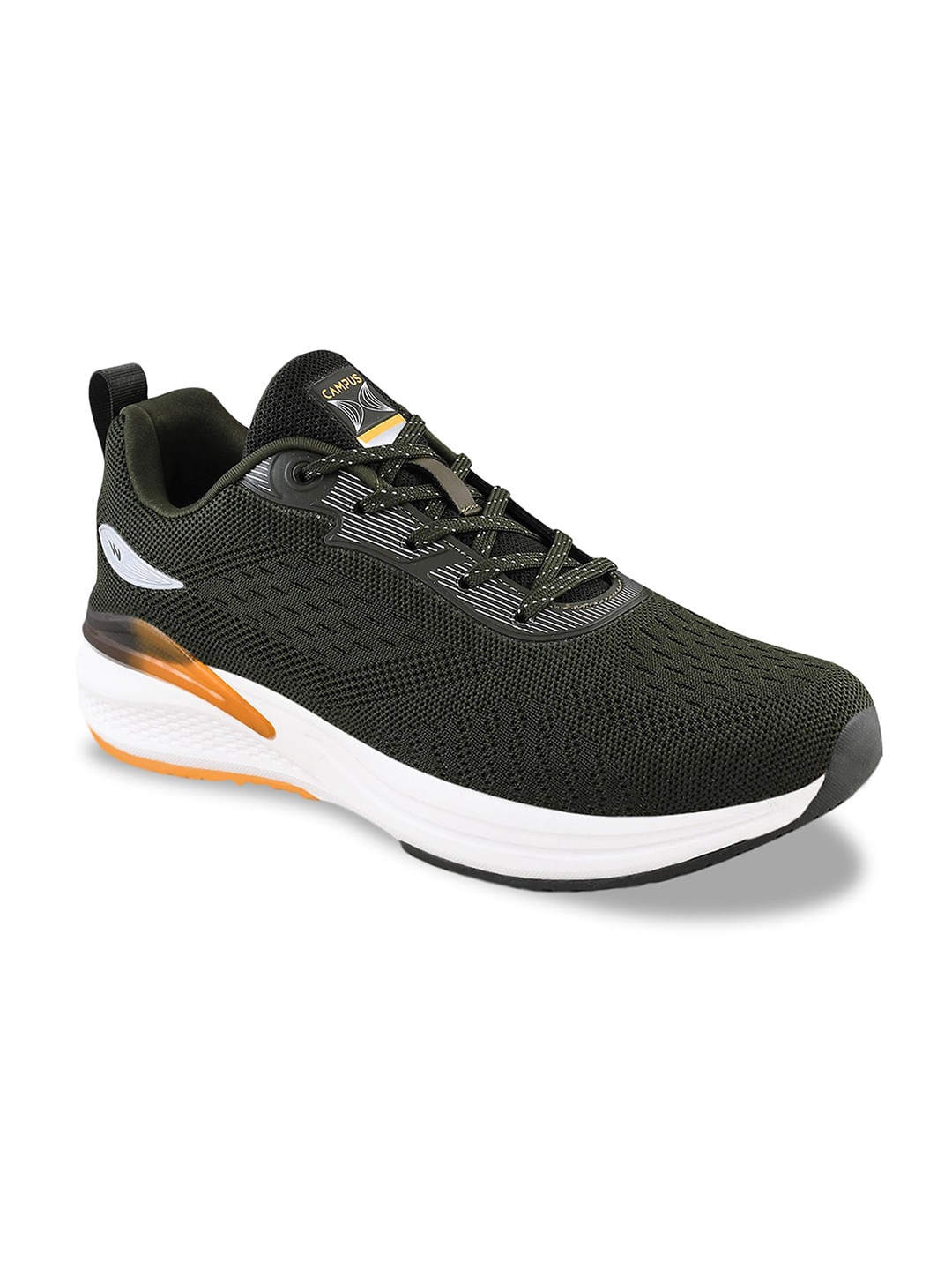 Campus Men Mesh Running Shoes, Olive