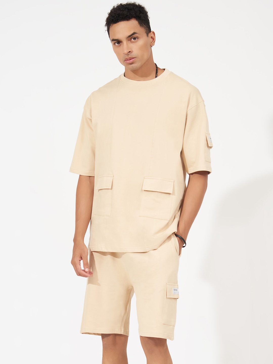 

Maniac Round Neck Pure Cotton Tracksuits, Beige