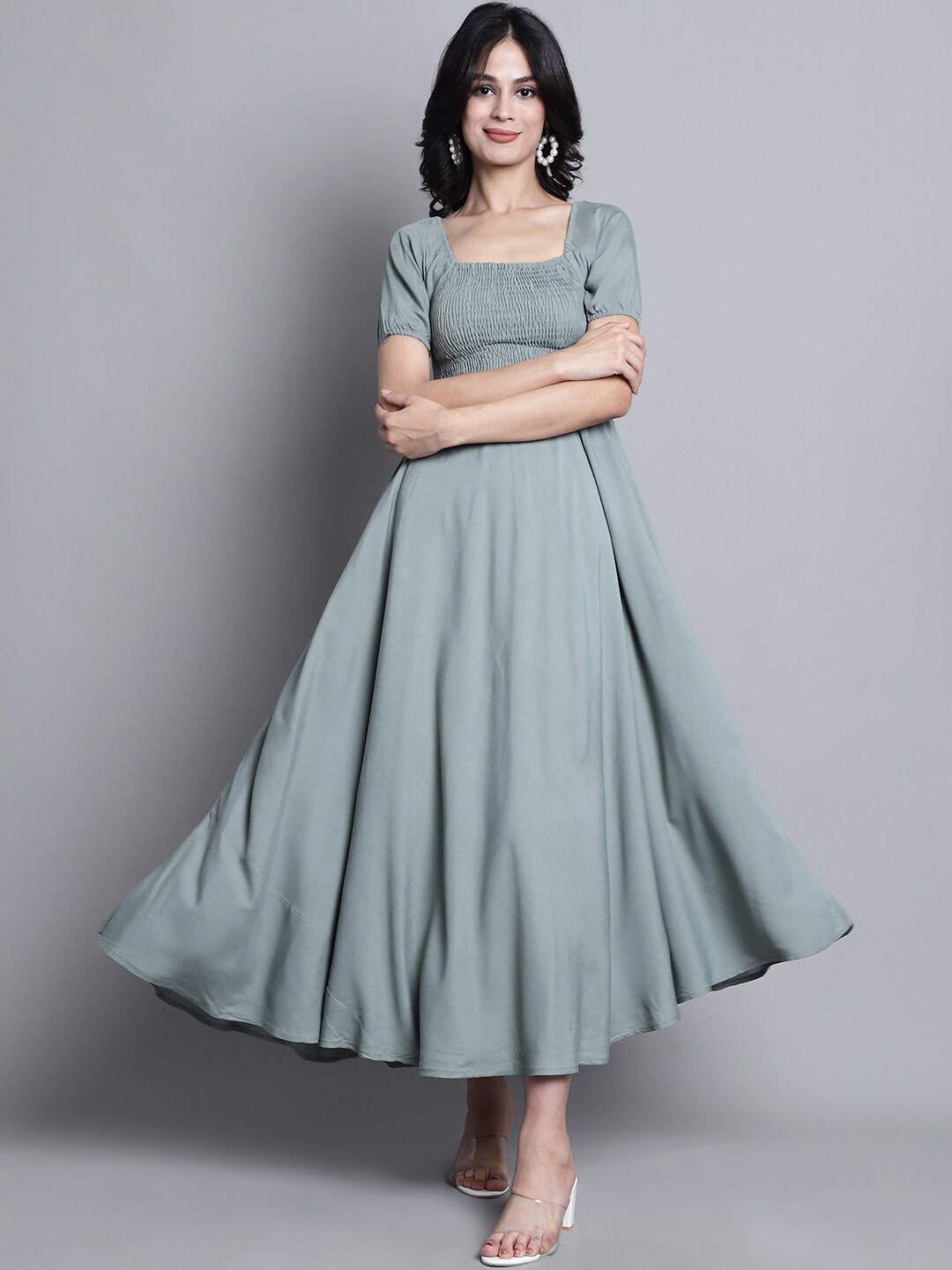 

Aawari Square Neck Maxi Dress, Grey