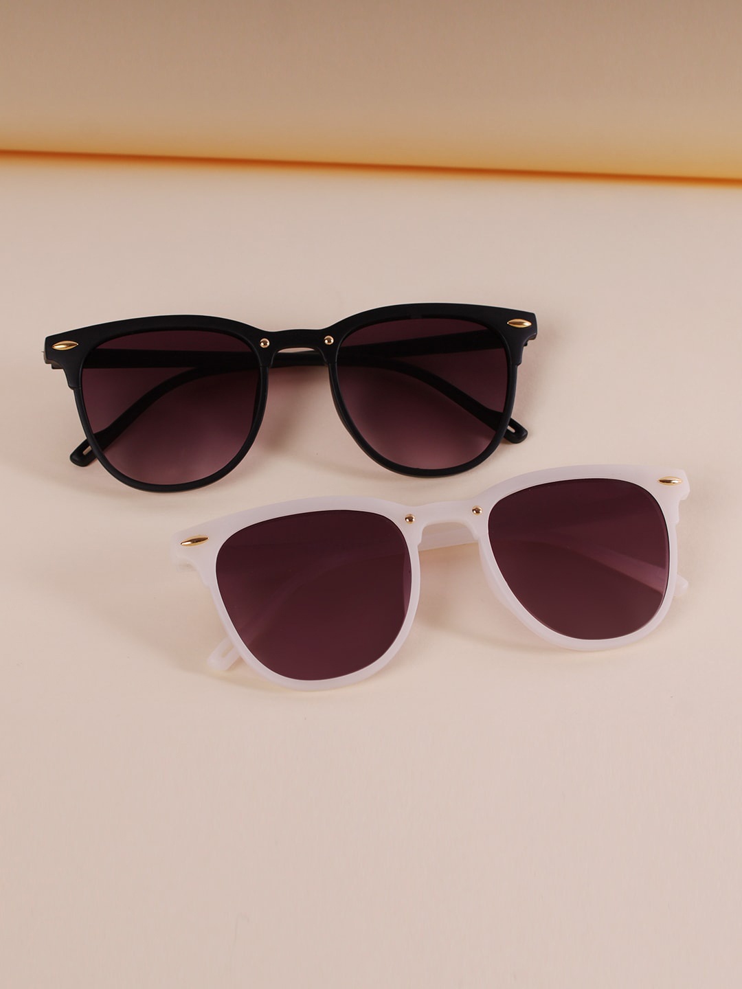 

DukieKooky Unisex Kids Set Of 2 Wayfarer Sunglasses with UV Protected Lens, Black