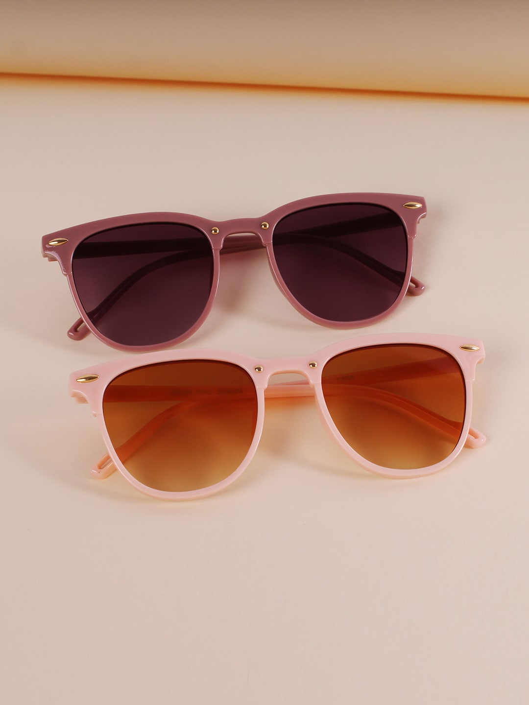 

DukieKooky Kids Pack Of 2 Wayfarer Sunglasses With UV Protected Lens DKSG410GH, Brown