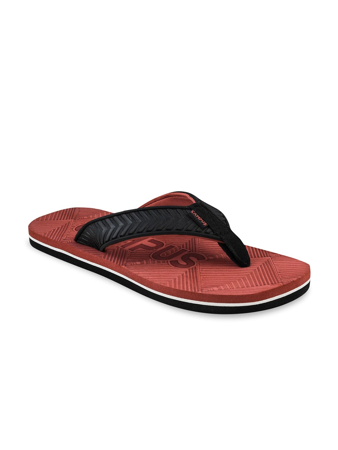 

Campus Men Textured Thong Flip-Flops, Rust